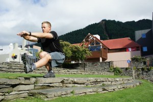 One-legged squats in Queenstown